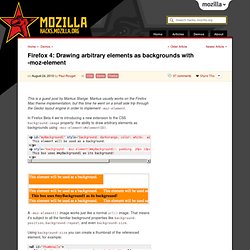 Firefox 4: Drawing arbitrary elements as backgrounds with -moz-element