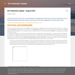 ELP Arbitration: Update - August 2020