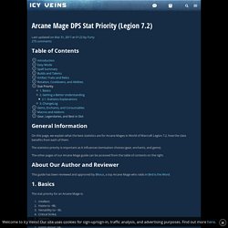 Arcane Mage DPS Stat Priority (Legion 7.2) - World of Warcraft