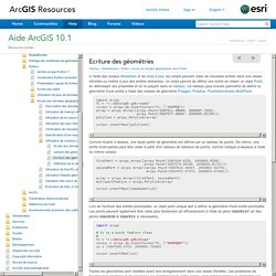 ArcGIS Help 10.1 - Ecriture des géométries