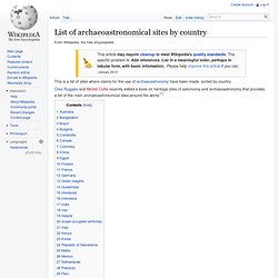 List of archaeoastronomical sites by country - Wikipedia, the fr