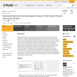 Neandertal Demise: An Archaeological Analysis of the Modern Human Superiority Complex
