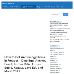 How To Get Archeology Items In Forager - Dino Egg, Anchor, Fossil, Frozen Relic, Frozen Squid, Kapala, Lava Eel, And More! 2021 - Technodani