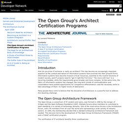 The Open Group's Architect Certification Programs