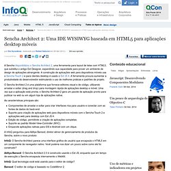 (Saving...) InfoQ: Sencha Architect 2: Uma IDE WYSIWYG baseada em HTML5 para aplicações desktop móveis