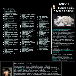 SANAA Cabinet d'Architectes japonais contemporains