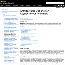 Architectural Options for Asynchronous Workflow