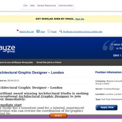 Architectural Graphic Designer – London Job in London, London UK