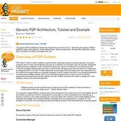 Generic P2P Architecture, Tutorial and Example