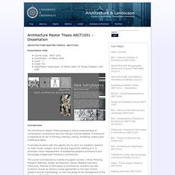 the Digital Studio » Architecture Master Thesis ARCT1051 – Dissertation