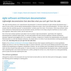 Agile software architecture documentation