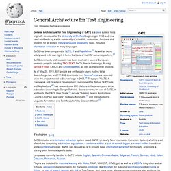 General Architecture for Text Engineering