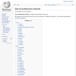 List of international architecture schools - Wikipedia, the free