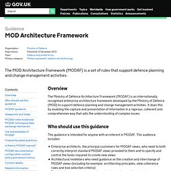 MOD Architecture Framework - Detailed guidance