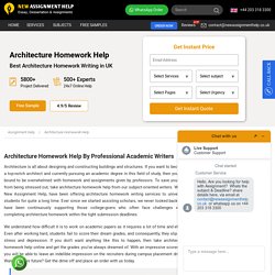 Architecture Homework Help and Writing Services Online in UK