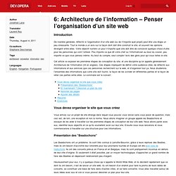 6: Architecture de l’information – Penser l’organisation d’un site web