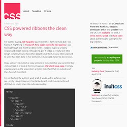 CSS powered ribbons the clean way