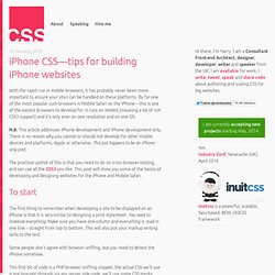 iPhone CSS—tips for building iPhone websites