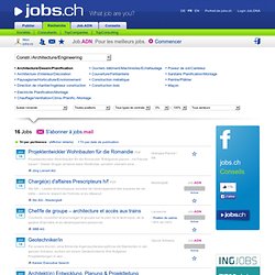 Emplois dans le domaine Architecture sur jobs.ch - La plus grande plateforme d'offres d'emploi de Suisse