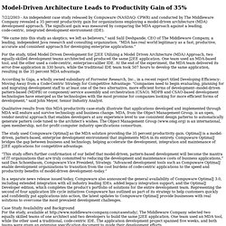 Model-Driven Architecture Leads to Productivity Gain of 35%