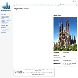 Sagrada Familia - WikiArquitectura - Buildings of the World