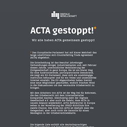 Stopp ACTA - Digitale Gesellschaft