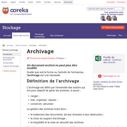 Archivage : infos et conseils sur l'archivage