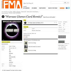 Groove Armada - Warsaw (James Curd Remix)