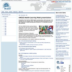 News archive » 2011 » UNESCO Mobile Learning Week presentations