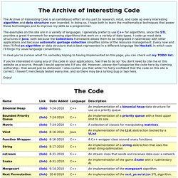 Archive of Interesting Code