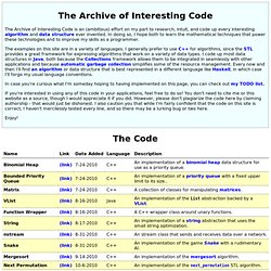The Archive of Interesting Code