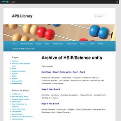 Archive of HSIE/Science units « APS Library