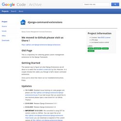 django-command-extensions - Google Code