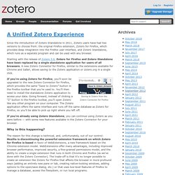 Blog » Blog Archive » A Unified Zotero Experience