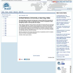 News archive » 2010 » United Nations University e-learning video