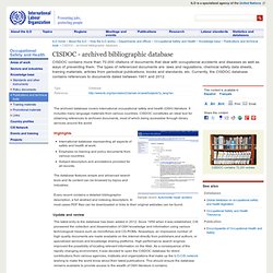 CISDOC -occupational health bibliographic database