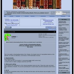 Archived: Lanny's Guide to Downloading Ebooks (That you probably haven't read before)