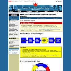 Treasury Board of Canada - Eval Cycle