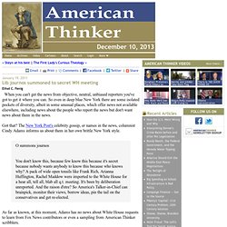 American Thinker Blog: Lib journos summoned to secret WH meeting