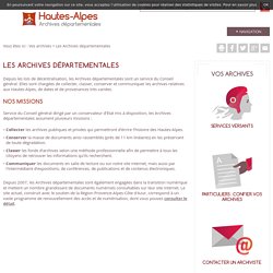 Archives départementales des Hautes-Alpes