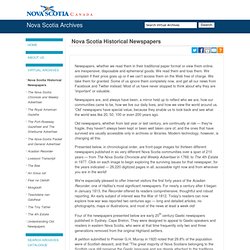 NSA: Nova Scotia Historical Newspapers