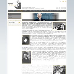 Archives Jean Piaget: Vie
