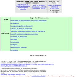 Archives des messages du forum HYGIENE en rapport avec la charcuterie