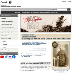 Archives of Ontario - Story of an Ontario Veteran - Excerpts from the John Mould Diaries