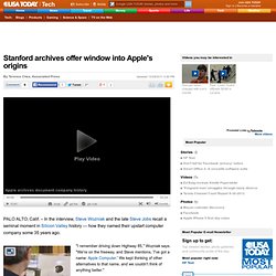 Archives offer window into Apple's origins – USATODAY.com