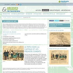 Archives & Patrimoine des Hauts-de-Seine: La guerre de 1870