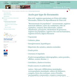 Archives en ligne par type de documents