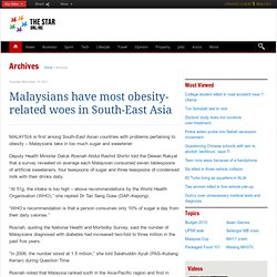 Malaysians have most obesity-related woes in South-East Asia
