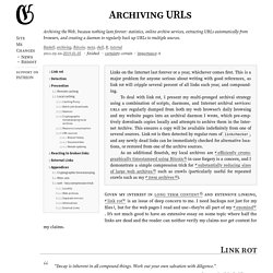 Archiving URLs · Gwern.net