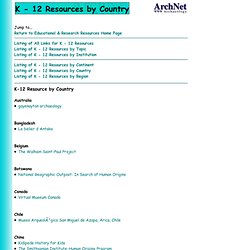 ArchNet: K - 12 Resources